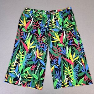 Vintage Bob Mackie Pants Women 3XL Capri Wide Leg High Rise Pull On Wearable Art